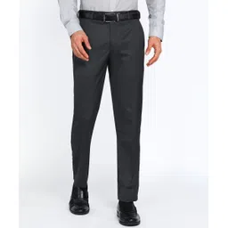 Men Regular Fit Grey Polyester Trousers-image-6