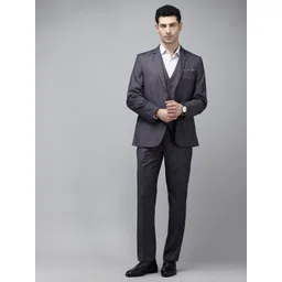 Men SB2 NOTCH REGULAR FIT 3PC SUIT Self Design Suit-image-11