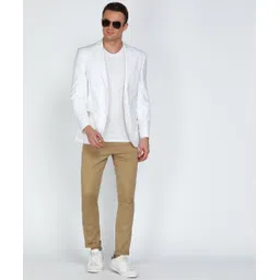 park avenue Men Solid Single Breasted Casual Blazer image 2