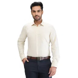 Park Avenue Beige Slim Fit Striped Shirt-picture-33