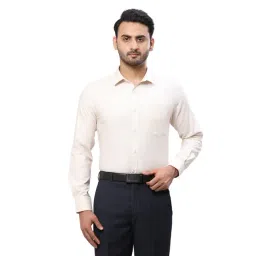 Park Avenue Beige Slim Fit Texture Shirt-picture-43