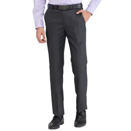 Park Avenue Black Regular Fit Self Pattern Trousers-picture-44