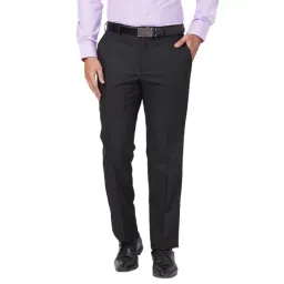 Park Avenue Black Regular Fit Trousers-picture-36