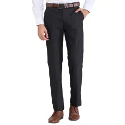 Park Avenue Black Regular Fit Trousers-picture-23