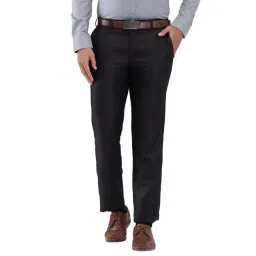 Park Avenue Black Regular Fit Trousers-picture-10