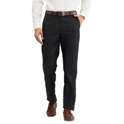 Park Avenue Black Regular Fit Trousers-picture-38