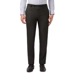 Park Avenue Black Slim Fit Formal Trosuers-image-39