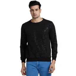 Park Avenue Black Slim Fit Printed Sweatshirt-picture-20