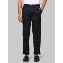 Park Avenue Black Super Slim Fit Flat Front Trousers-picture-25