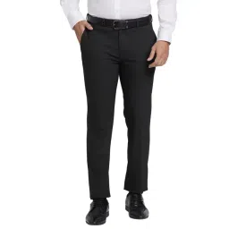Park Avenue Black Super Slim Fit Texture Trousers-picture-42