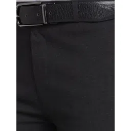 Park Avenue Black Super Slim Fit Texture Trousers image 5