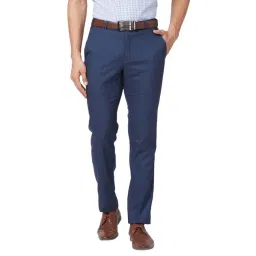 Park Avenue Blue Classic Fit Trousers-picture-17
