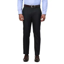 Park Avenue Blue Regular Fit Checks Trousers-picture-30