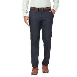 Park Avenue Blue Regular Fit Checks Trousers-picture-41
