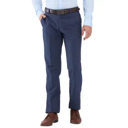 Park Avenue Blue Regular Fit Trousers-picture-27