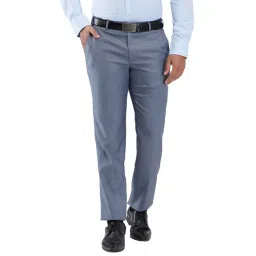 Park Avenue Blue Regular Fit Trousers-picture-18