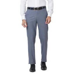 Park Avenue Blue Regular Fit Trousers-picture-48
