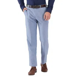 Park Avenue Blue Regular Fit Trousers-picture-13