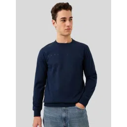 Park Avenue Blue Slim Fit Logo Printed Sweatshirt-picture-36
