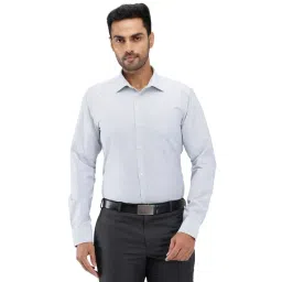 Park Avenue Blue Slim Fit Self Pattern Shirt-picture-32