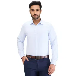 Park Avenue Blue Slim Fit Texture Shirt-picture-39