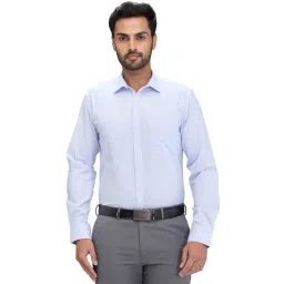 Park Avenue Blue Slim Fit Texture Shirt-picture-31