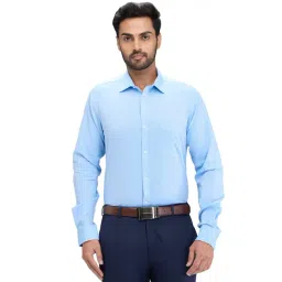 Park Avenue Blue Slim Fit Texture Shirt-picture-28