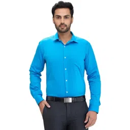 Park Avenue Blue Slim Fit Texture Shirt-picture-41