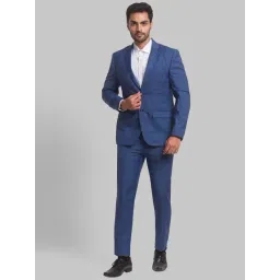 Park Avenue Blue Super Slim Fit Checks Two Piece Suit-picture-10