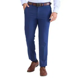 Park Avenue Blue Super Slim Fit Trousers-picture-24