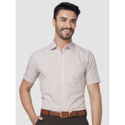 Park Avenue Brown Regular Fit Check Shirt-picture-44