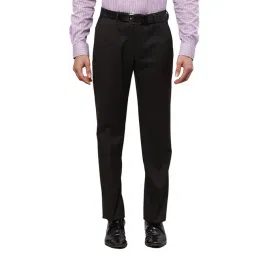 Park Avenue Brown Regular Fit Checks Trousers-picture-25