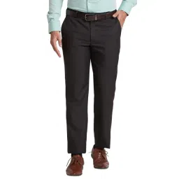 Park Avenue Brown Regular Fit Checks Trousers-picture-36