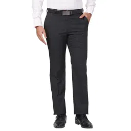 Park Avenue Brown Regular Fit Checks Trousers-picture-28