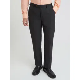 Park Avenue Brown Regular Fit Checks Trousers-picture-21