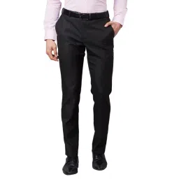 Park Avenue Brown Regular Fit Texture Trousers-picture-10