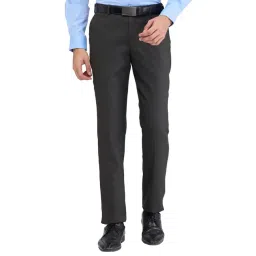 Park Avenue Brown Regular Fit Texture Trousers-picture-19