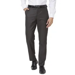 Park Avenue Brown Regular Fit Trousers-picture-45