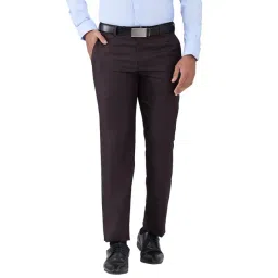 Park Avenue Brown Regular Fit Trousers-picture-25