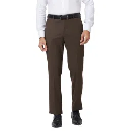 Park Avenue Brown Regular Fit Trousers-picture-43