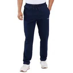 Park Avenue Dark Blue Cotton Blend Regular Fit Solid Trackpants-picture-38