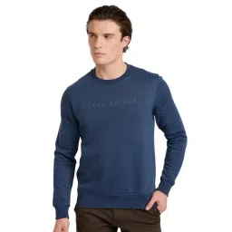 Park Avenue Dark Blue Cotton Blend Slim Fit Sweatshirt-picture-44
