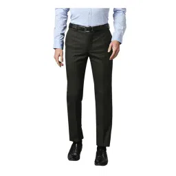 Park Avenue Dark Brown Regular Fit Trousers-picture-35