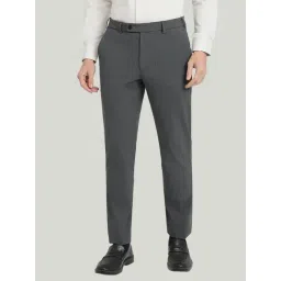 Park Avenue Dark Grey Slim Fit Trousers-picture-29