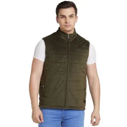 Park Avenue Green Polyester Regular Fit Solid Jacket-picture-21