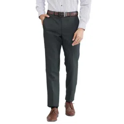 Park Avenue Green Regular Fit Trousers-picture-30