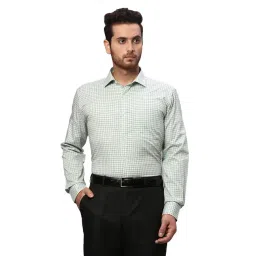 Park Avenue Green Slim Fit Check Shirt-picture-22