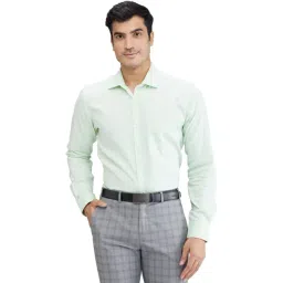 Park Avenue Green Slim Fit Texture Shirt-picture-31