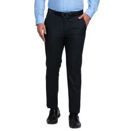 Park Avenue Green Super Slim Fit Checks Trousers-picture-26