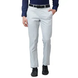 Park Avenue Grey Classic Fit Texture Trousers-picture-39